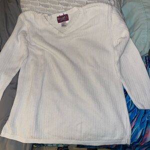 As L white long sleeve sweater